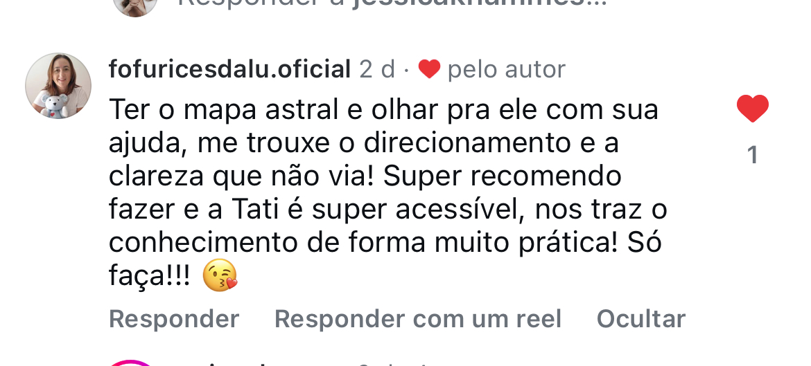 Print real de depoimento: Clareza e direcionamento para seguir