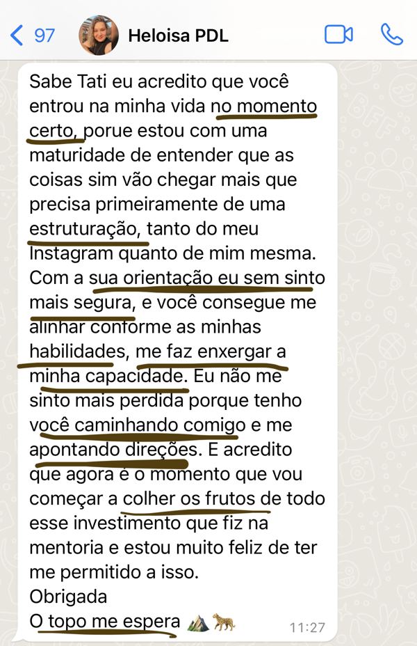 Relato de transformação em relacionamento, comunicação e habilidades